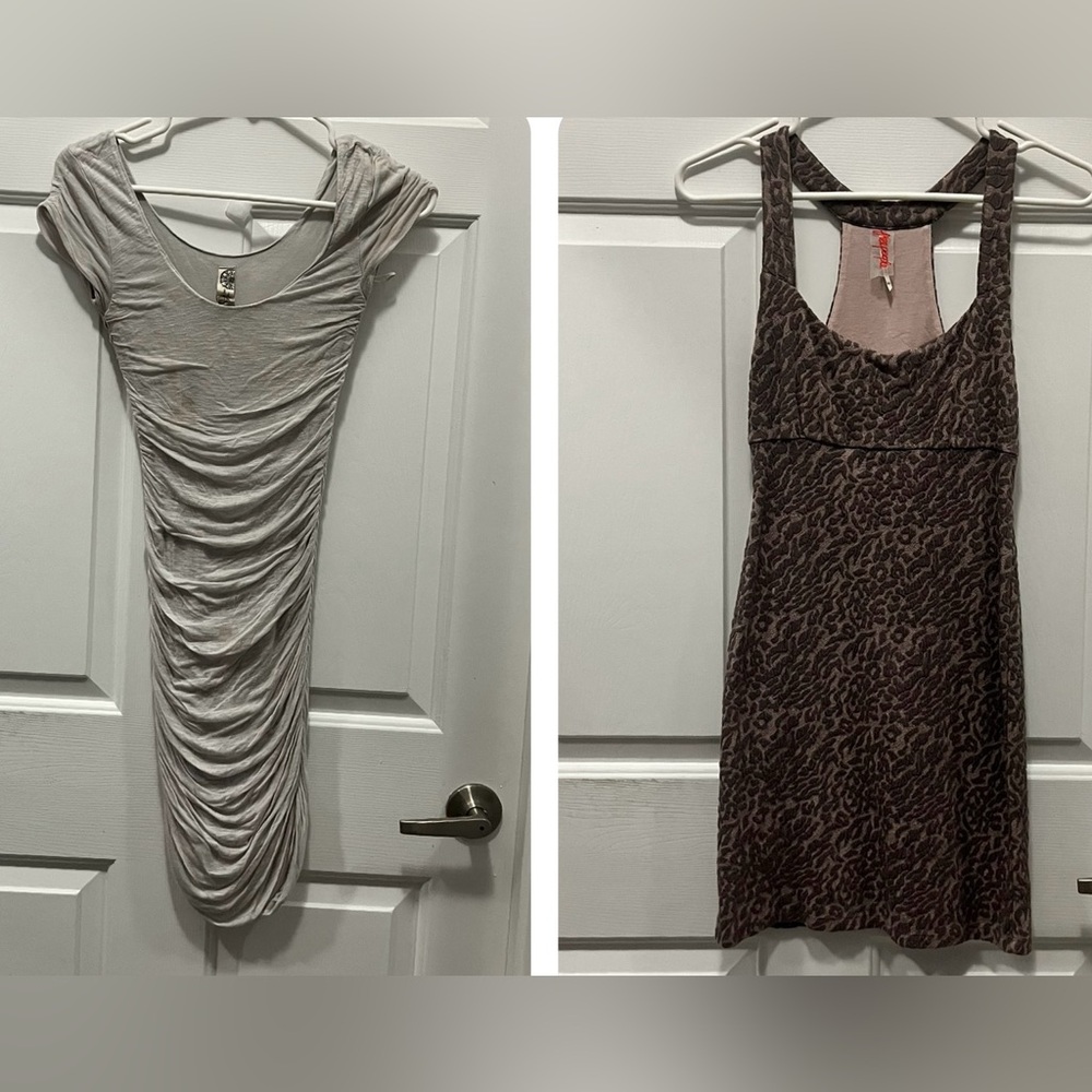 Free People Mini Dress Bundle Gray & Animal Print